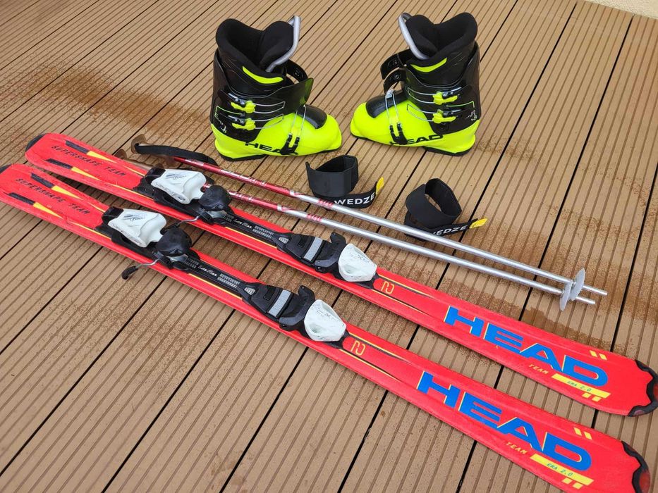Zestaw narciarski, Narty Head 127 + buty Head + Kijki + paski do nart