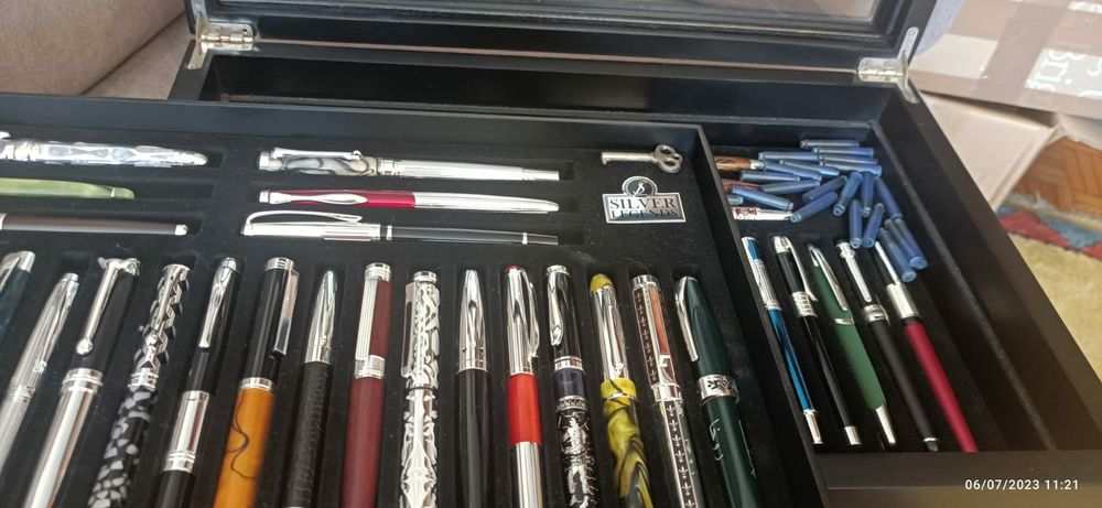 Coleção de Canetas banhadas a prata