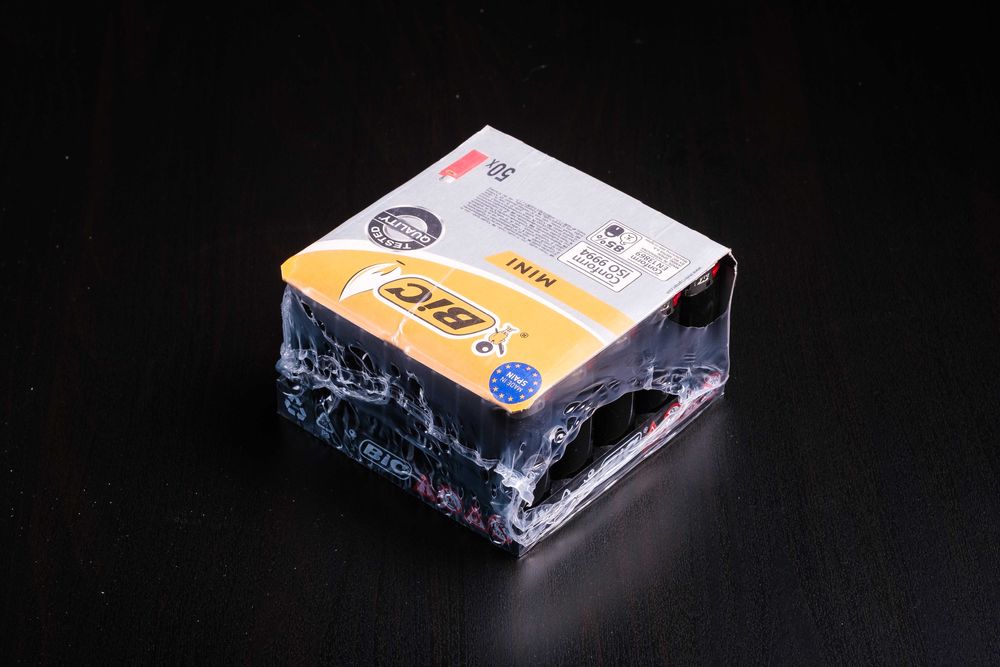 50 Isqueiros Mini Bic Pretos