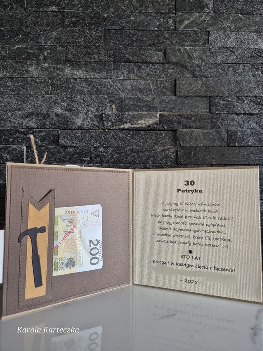 Kartka urodzinowa STOLARZ 30/40/50/60/70