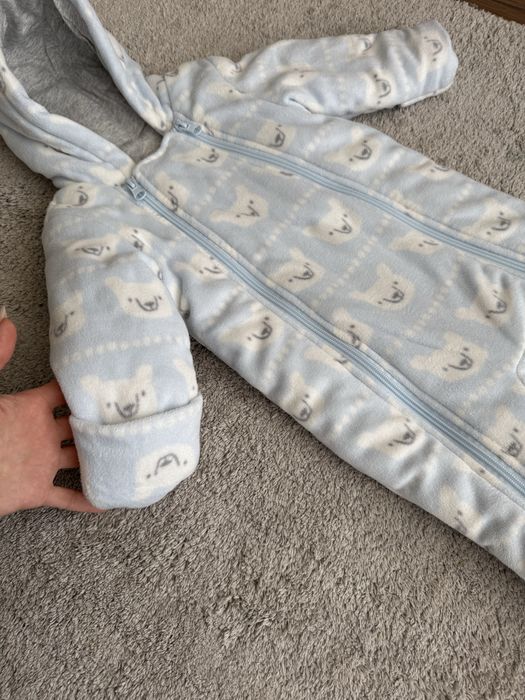 Демісезонний комбінезон для хлопчика 3-6 міс 62-68 комбез осінь фліс