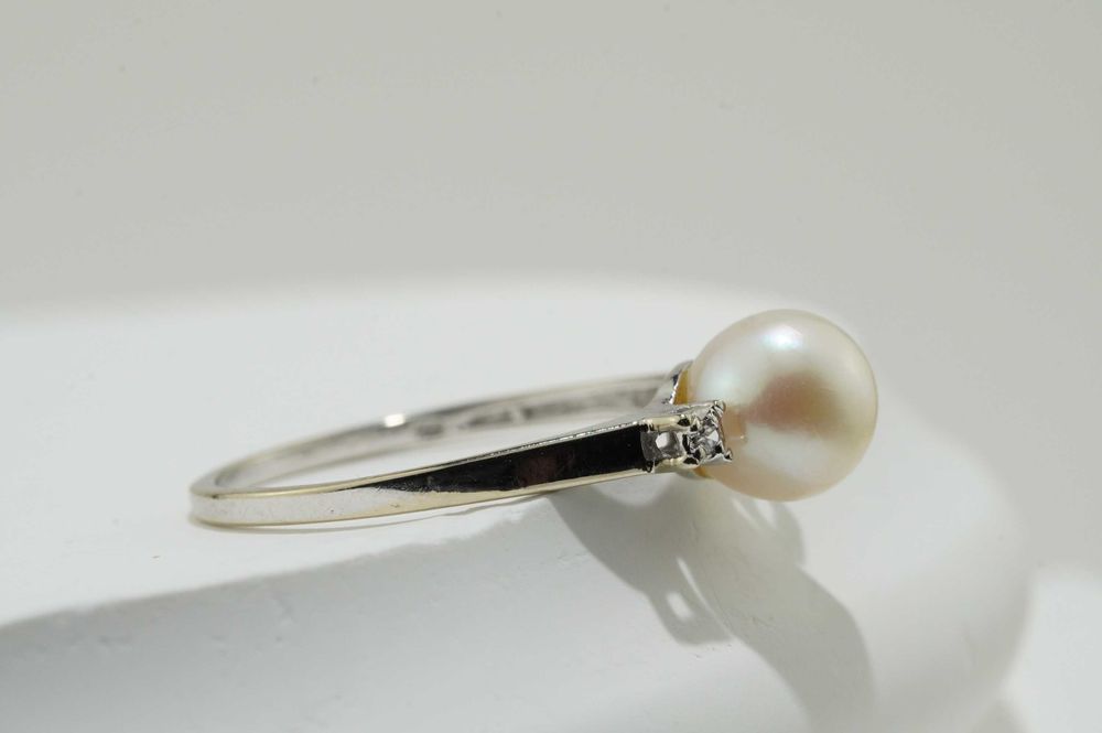 Złoty pierścionek z brylantami 14K