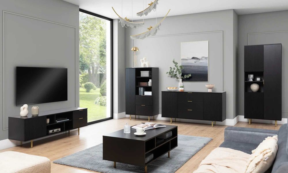 Regał niski Nubia 80x140x41 (czerń lub kaszmir) Darmowa dostawa