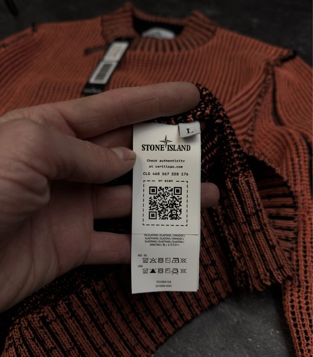 Светр Stone Island Ice Knit Thermo-Sensitive Ice Knit жовто-оранжевий