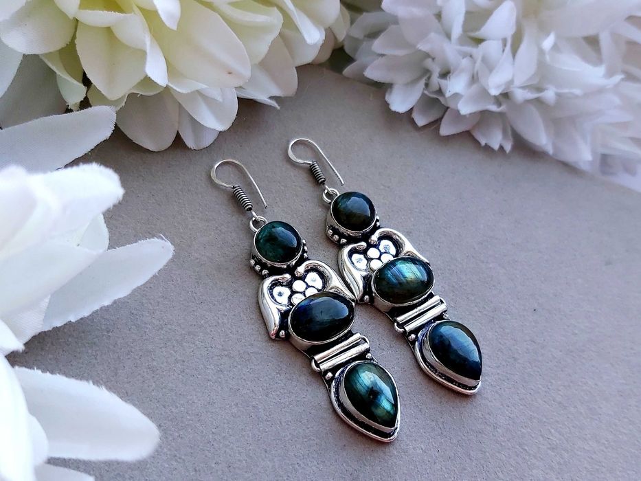 Kolczyki _Labradoryt_Indie_handmade_