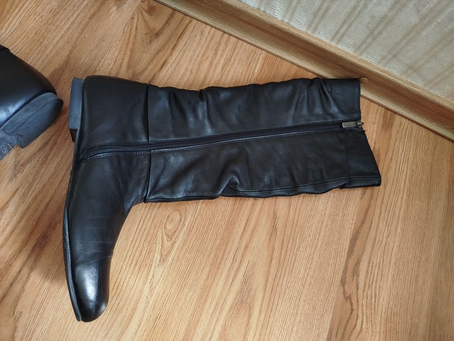 Сапоги жіночі шкіряні. Взуття жіноче .Весна-осінь.