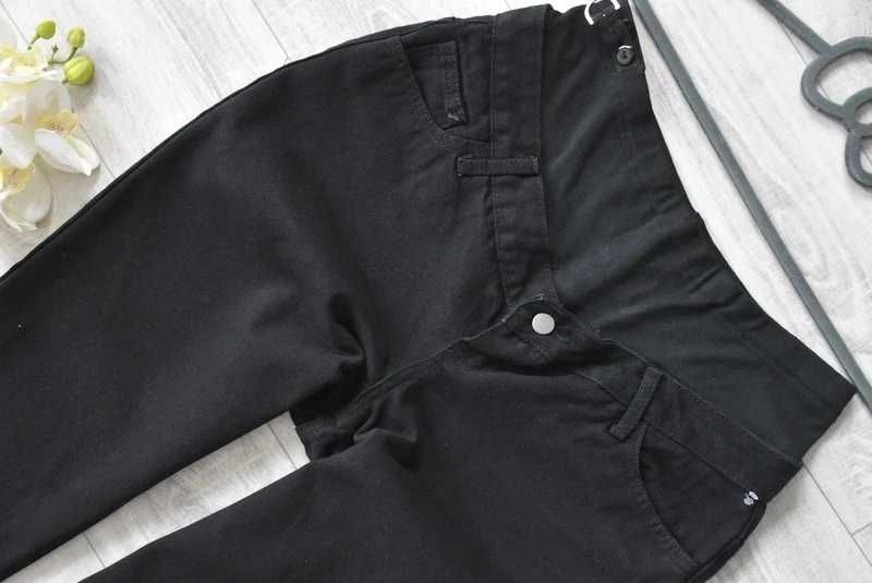 ** jeansy czarne 7/8 podwijane MOM ciążowe_M