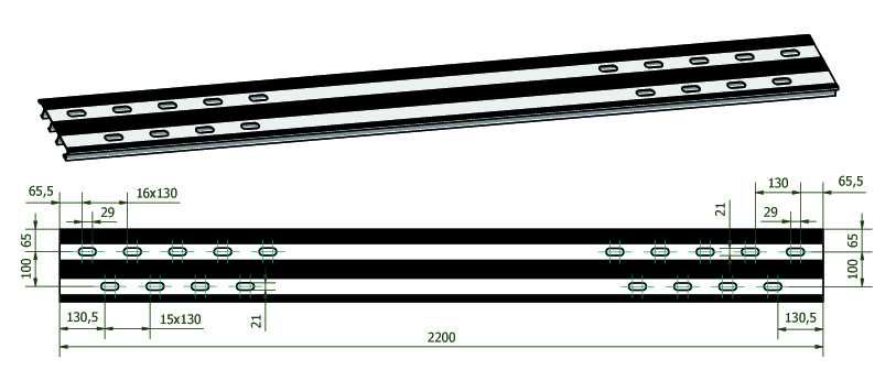 58589F Deska podłogowa aluminiowa 230x20cm Laweta Najazd Certyfikat VDI 2700 Panel podłogowy aluminiowy Platforma Pomoc drogowa Holownik Autolaweta