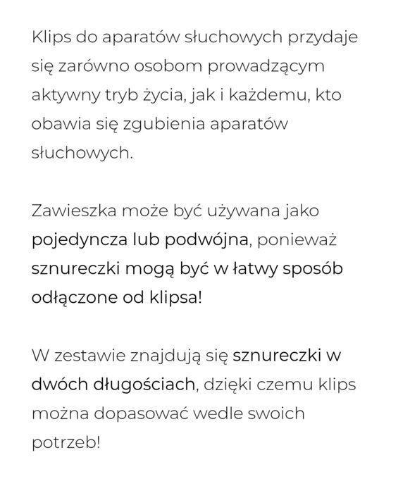 Klips/linka Oticon Safeline do aparatów słuchowych