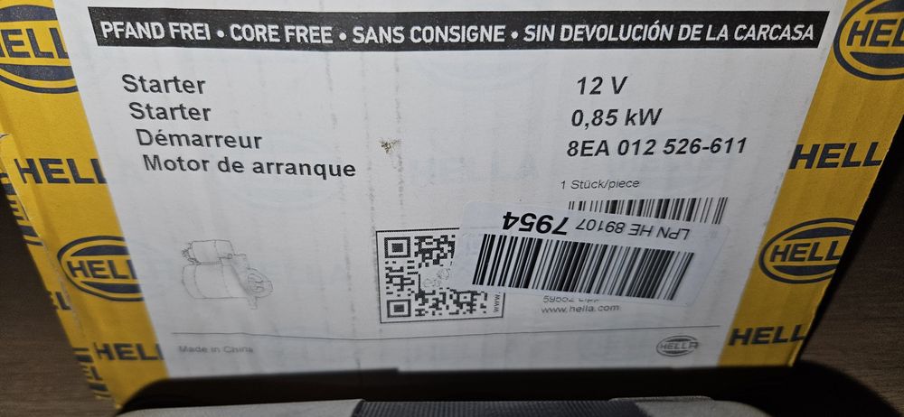 Rozrusznik Hella 12V 0.85 kW 8EA