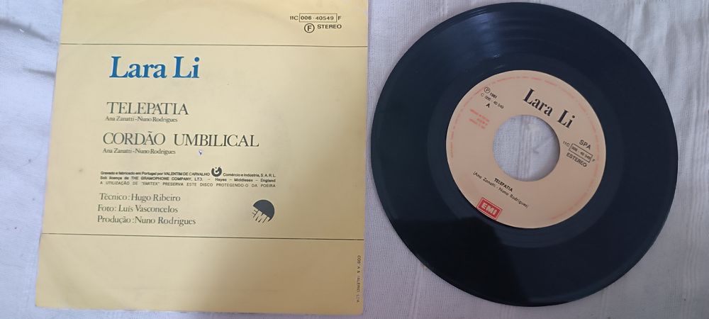 Vinil Single 45 RPM Lara Li - Telepatia