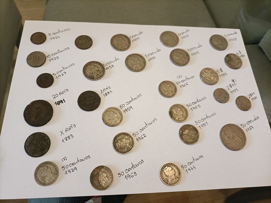 Moedas antigas variadas