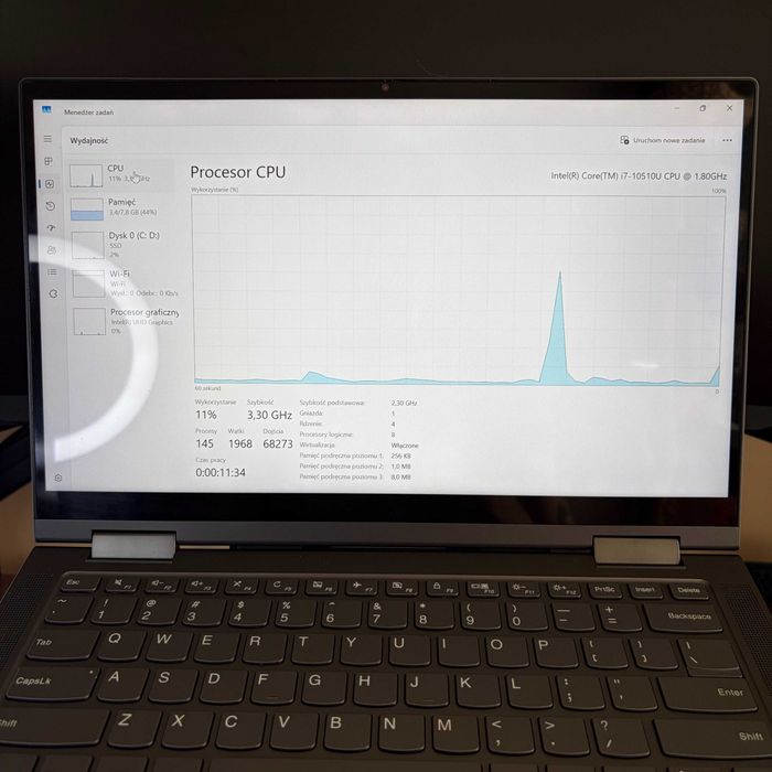 Laptop Lenovo Yoga 730 2w1 13,3" i7-10510U 8GB 500GB SSD + RYSIK (DOTYKOWY)
