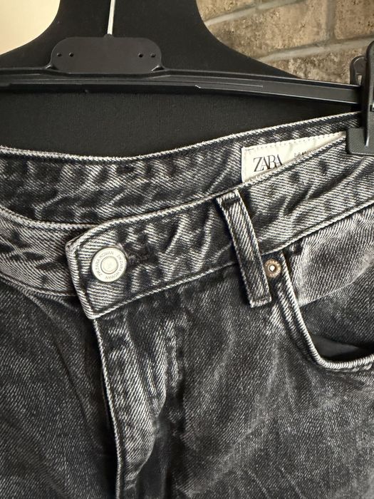 Szare jeansy Zara szerokie nogawki Wide Leg rozmiar L/40