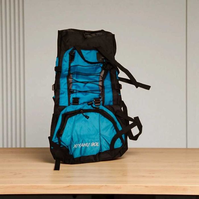 Nowy niebieski plecak turystyczny 90 L