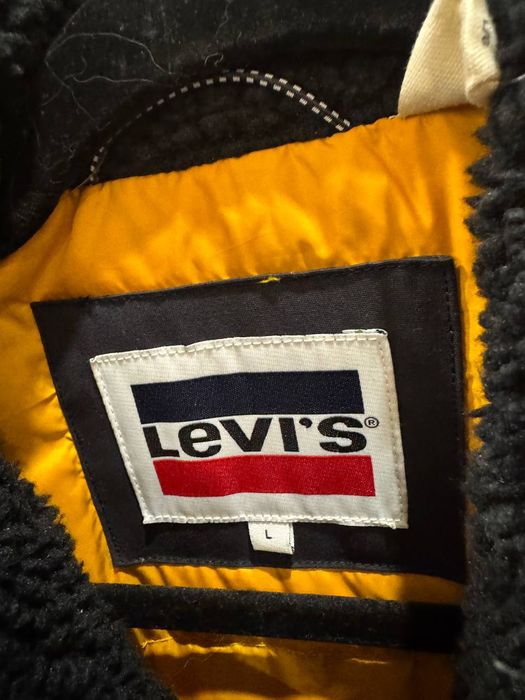 Мужская темно синяя пуховая парка Levis  р. -  L