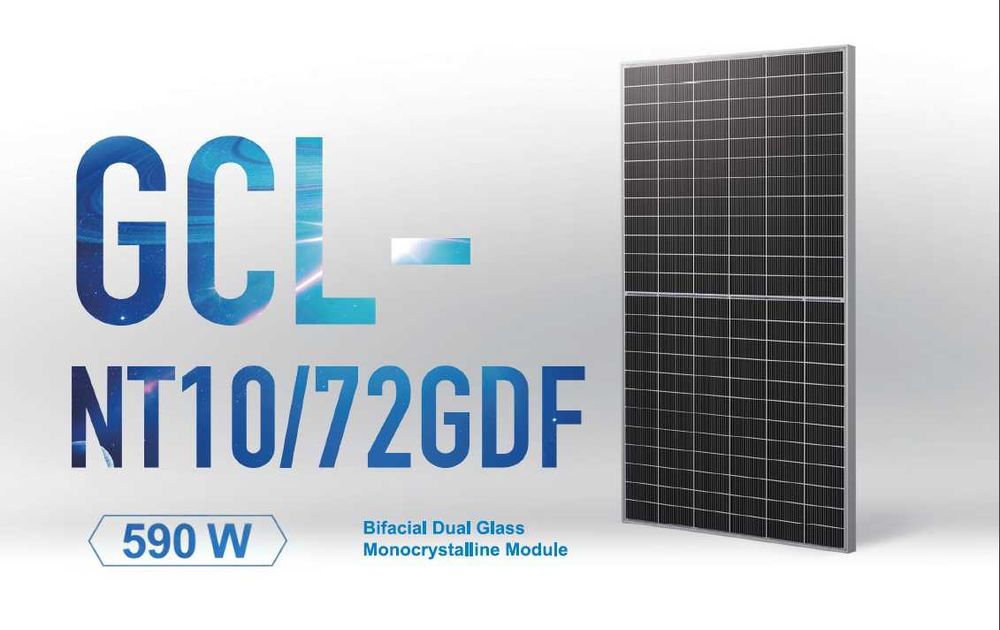 Painel solar N-type bifacial GCL NT10/72GDF 590 W