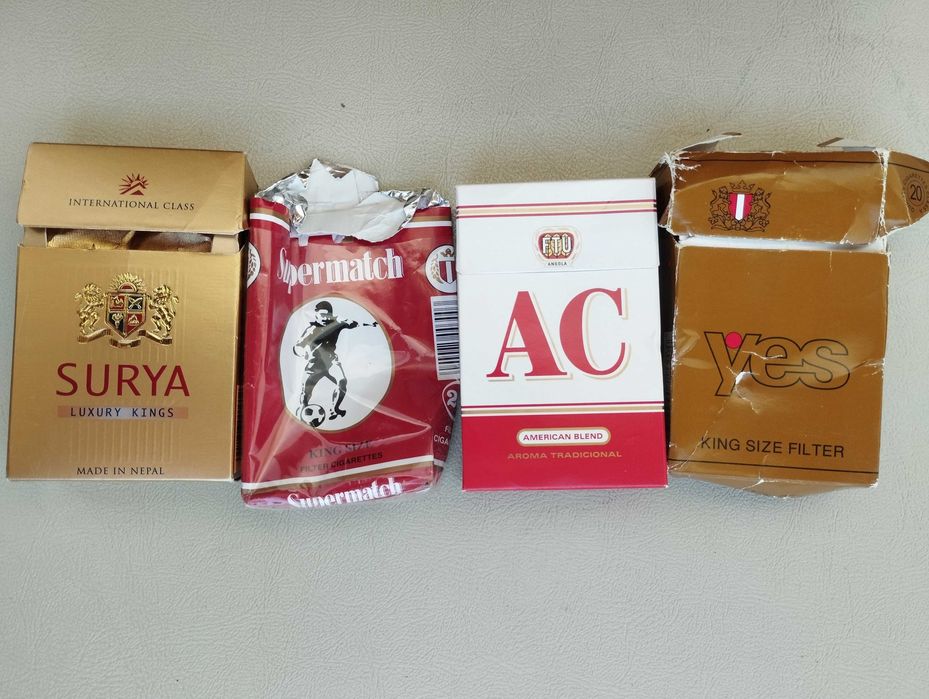 Maços tabaco vazios