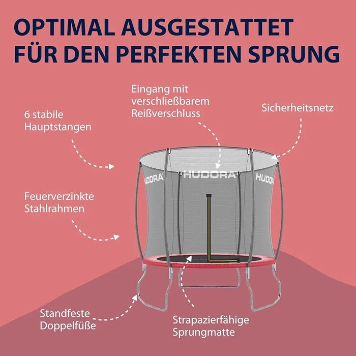 HUDORA Trampolina Fantastic w różnych rozmiarach – trampolina ogrodowa