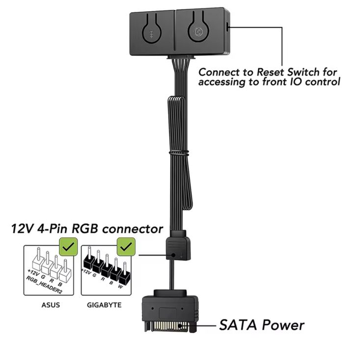 Перетворювач RGB 5V 3Pin ARGB на 12V 4-контактний RGB