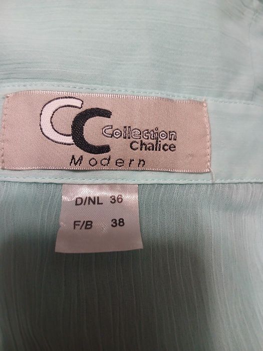 Miętowa szyfonowa bluzka Collection Chalice Modern – r. 36/38, półprze