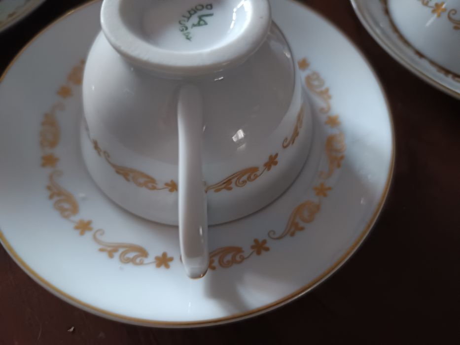 Vista Alegre Serviço €de café decorado a ouro mate