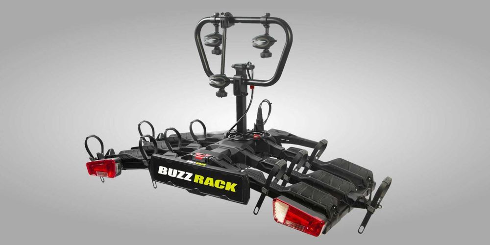 Platforma Rowerowa Bagażnik Rowerowy  na Hak BUZZRACK SCORPION PRO na 3 rowery E-bike składny. Rampa w zestawie.