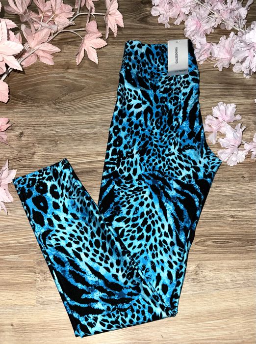 Calzedonia M/38 nowe (z metką) legginsy skinny fit w zwierzecy wzór