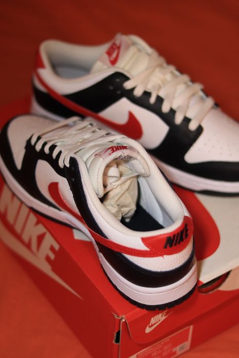 Nike Dunk Low Panda Swoosh Red