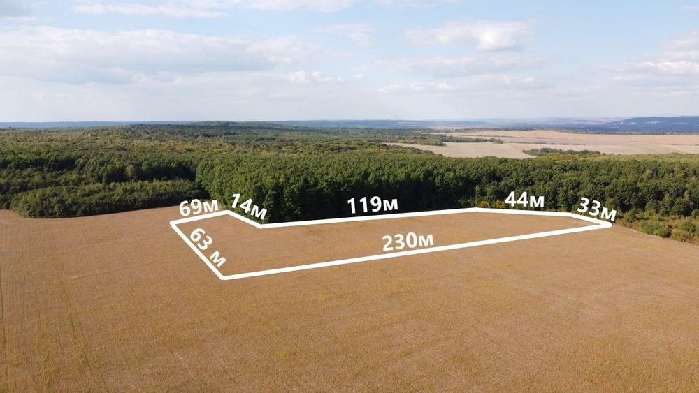 Продаж земельна ділянка. Площа 1.2 га. Прямий вихід до лісу.  Інвестиції.  Перспектива. Неподалік міста