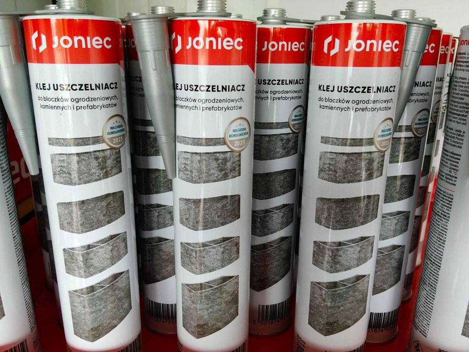 Klej Joniec uszczelniacz do ogrodzeń, bloczków, betonu 300 ml szary