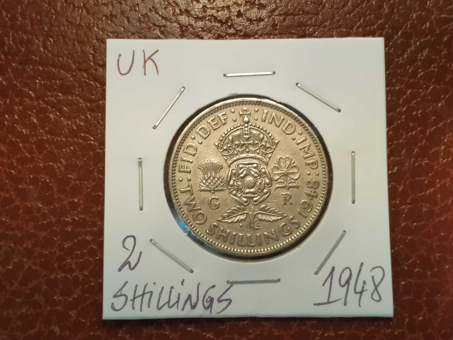 United Kingdom - 1948 Two Shillings Coin (Plants)