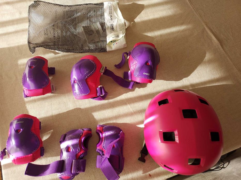 Kit de Patins e Acessórios em muito bom estado