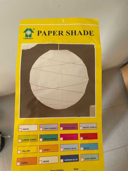 Candeeiro de teto em papel de arroz grande