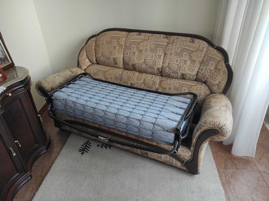 Conjunto de Sofás (Sofá-Cama 3 Lugares + 2 Sofás Individuais)