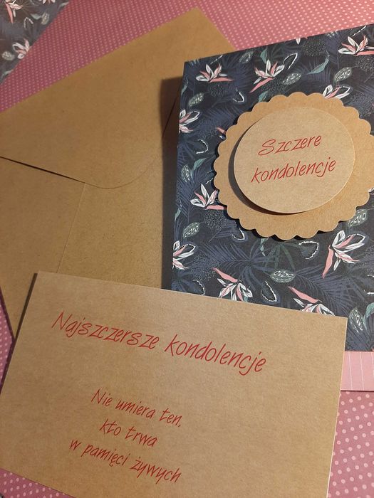 Kondolencje  - kartka ręcznie wykonana