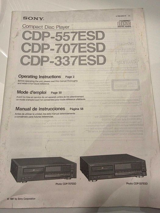 Leitor de CD Sony CDP - 557 ESD