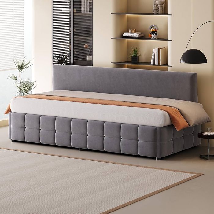 Łóżko tapicerowane 90x200 cm ze schowkiem hydraulicznym