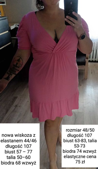 sukienka z głębokim dekoltem 44/46, 48/50