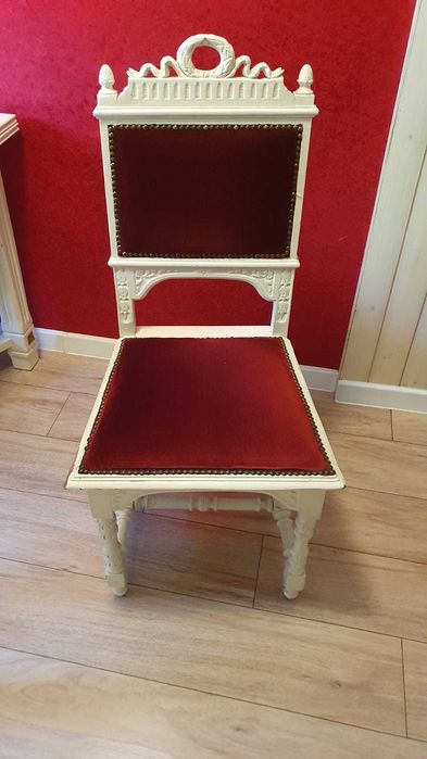 Stół secesyjny z 6 - krzesłami - zestaw