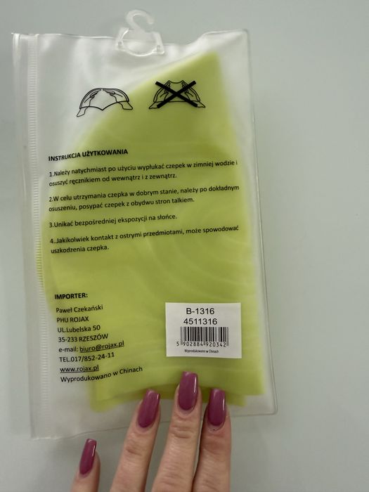 Czepek silikonowy do pływania nowy