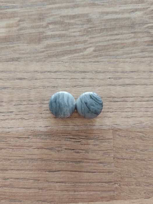 nowe! plugi siodłowe 12mm jaspis cesarski arif # tunele kolczyki piercing kamień siwe szare czarne