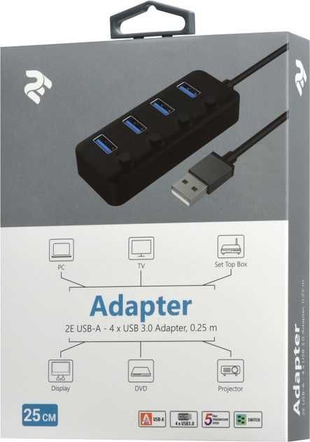USB-хаб 2E USB-A to 4-USB3