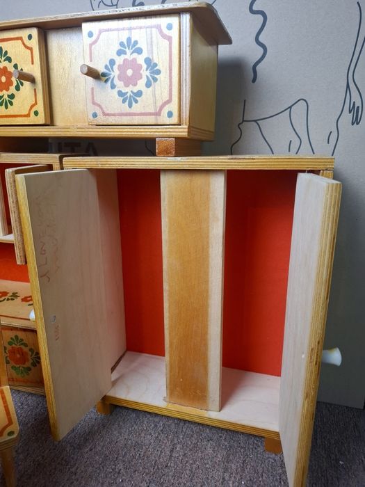 Комплект кукольная мебель СССР гарнитур шкаф шифонер стулья тумбочка