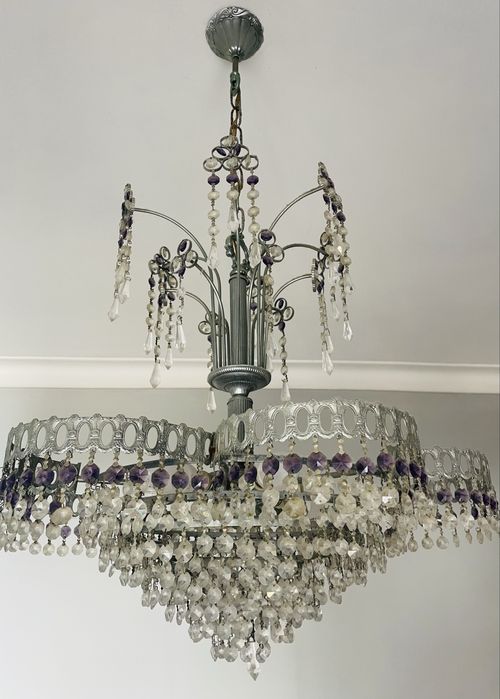 Candeeiro de teto vintage em Cristal