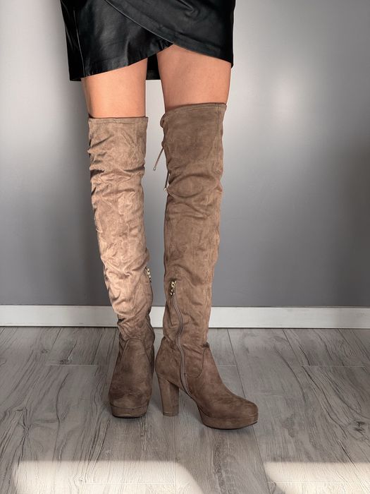 piekne brazowe kozaki TAMARIS 40 wysokie