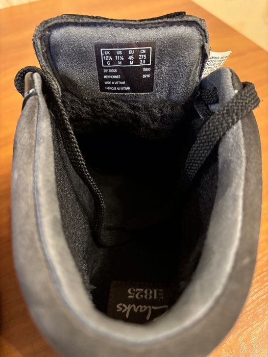 Ботинки мужские зимние с шерстяной подкладкой Clarks размер 45