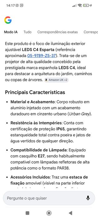 Projetor Led exterior  LEDS C4 ESPARTA