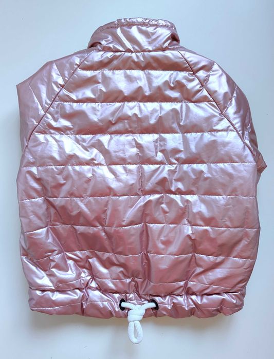 Unikatowa kurtka różowa błyszcząca metalik PoliOli 92/98