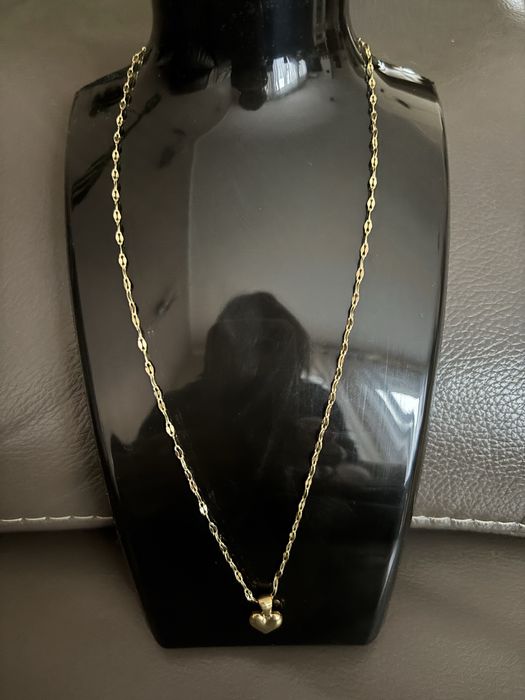 Wisiorek serce. Wisorek na walentynki. Zloty lancuszek